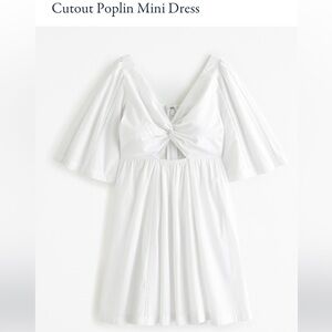 Abercrombie & Fitch Cutout Poplin White Dress XLT